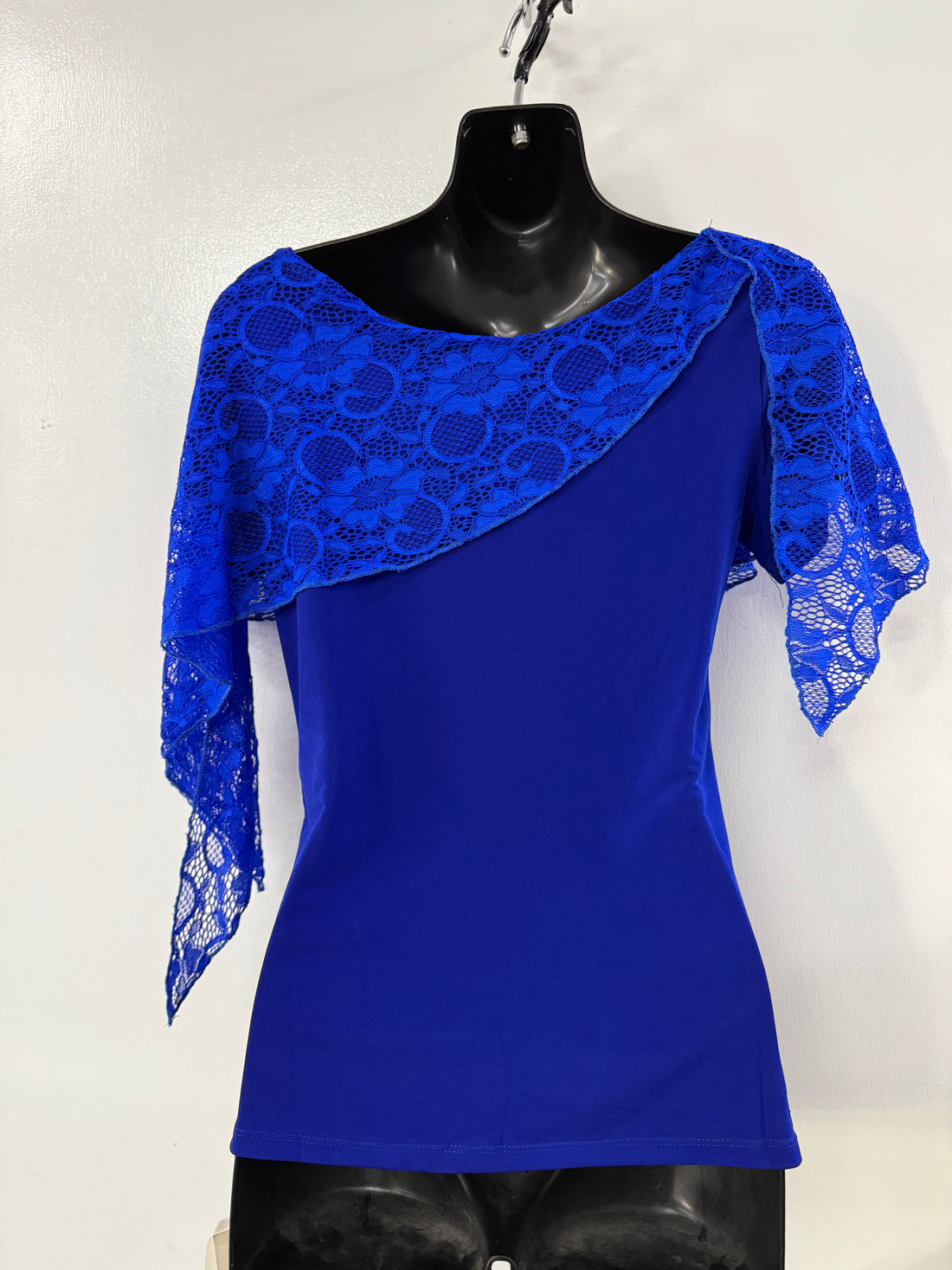 Violet Drape Top - Royal Blue Lace