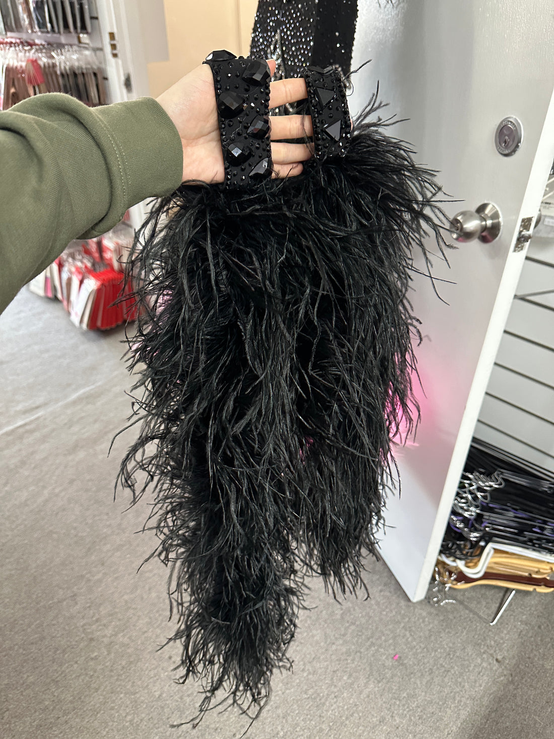 BRAND NEW Pink & Black Feather Ballroom Dress (Size 6-8)