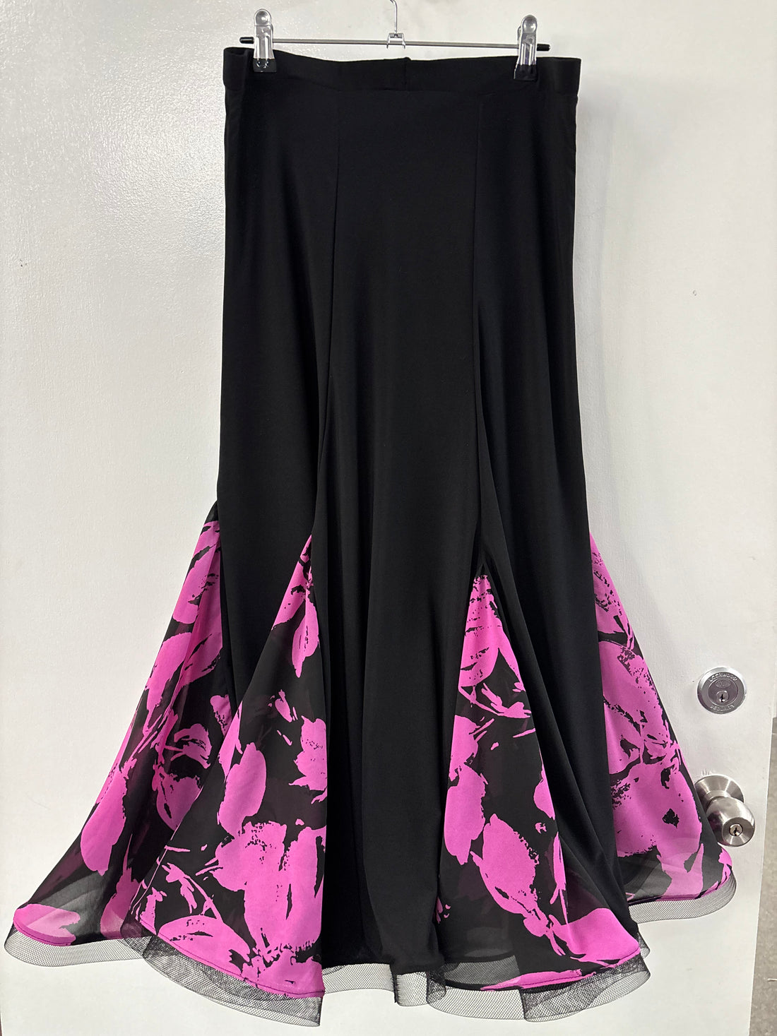 Panelled Ballroom Skirt with Pink Floral Godets