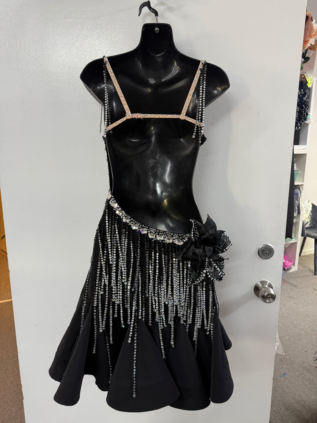 Pre Loved Black & Sliver Latin Dress (Size 6-8)