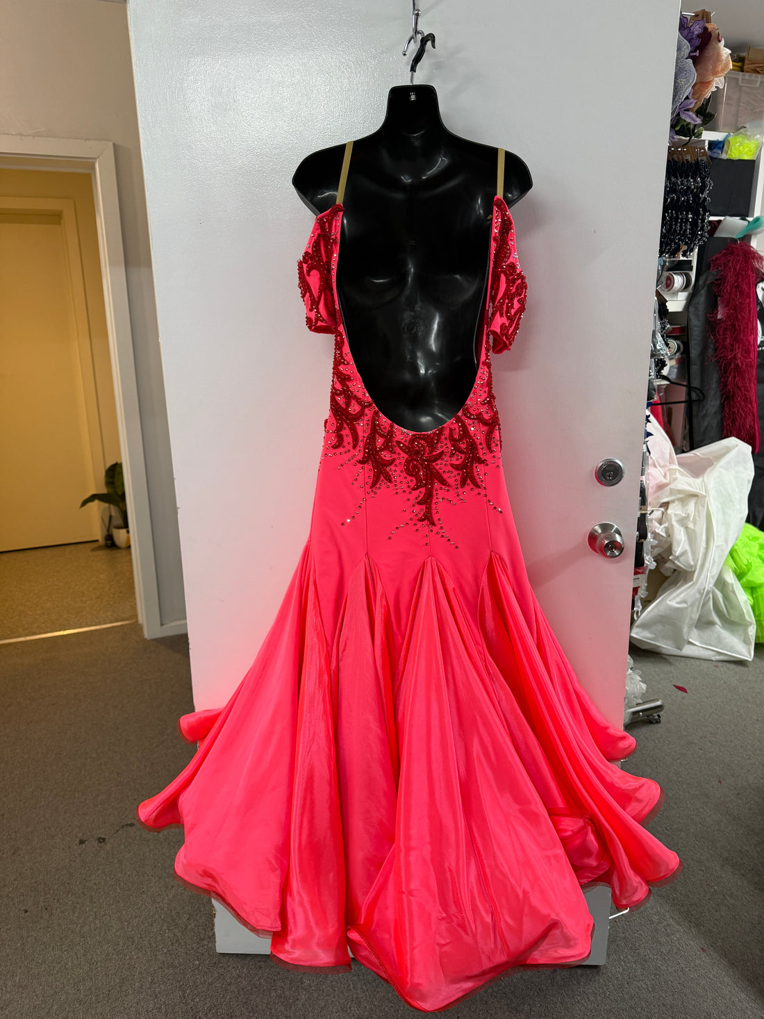 Pre Loved Salmon Ballroom Dress (Size 10)