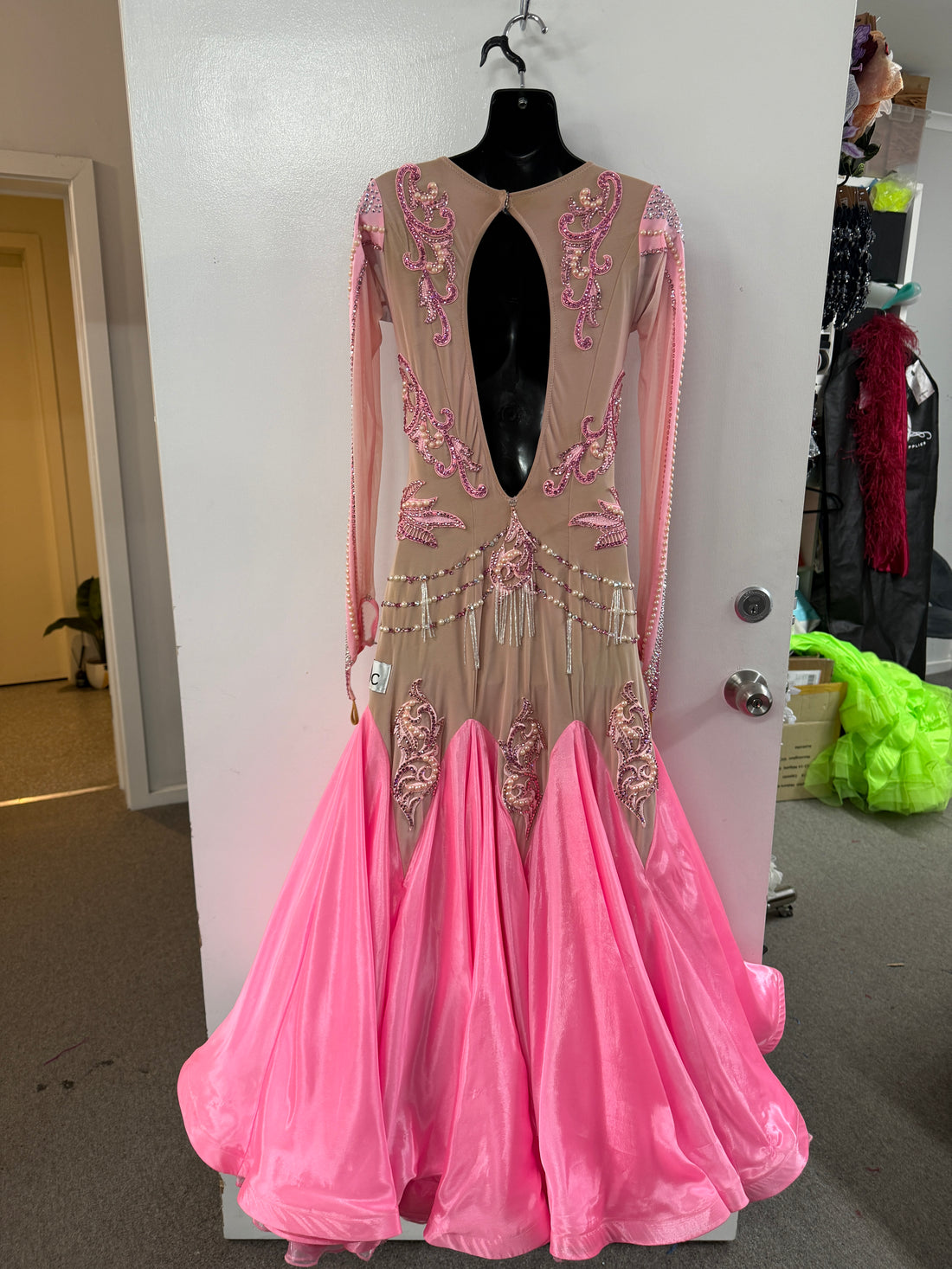 Pre Loved Pink/Flesh Ballroom Dress (Size 10-12)
