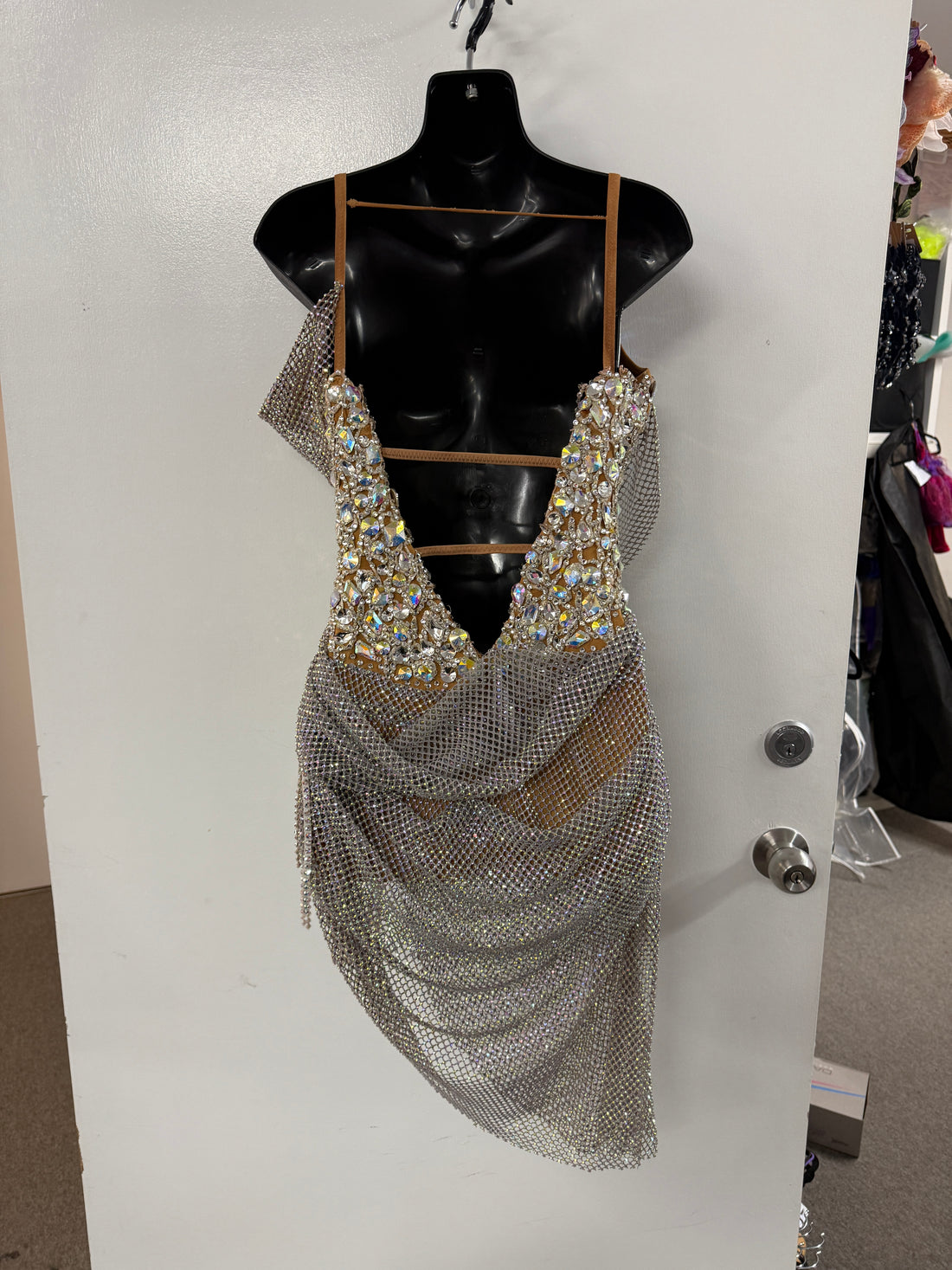 Pre Loved Sliver Latin Dress (Size 8-10)