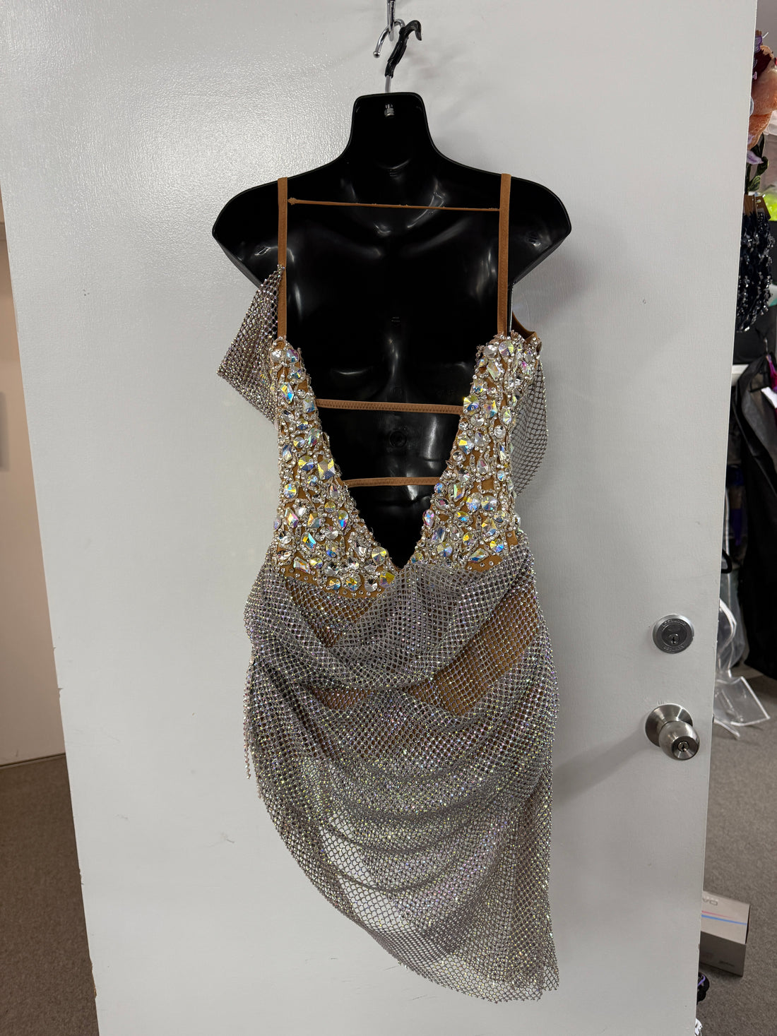Pre Loved Sliver Latin Dress (Size 8-10)