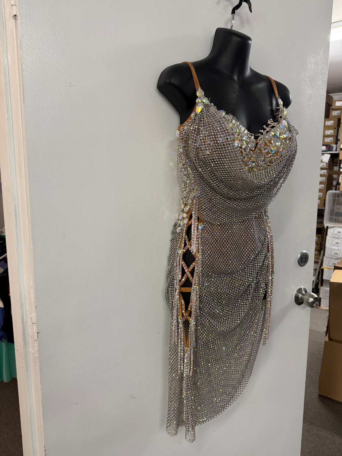 Pre Loved Sliver Latin Dress (Size 8-10)