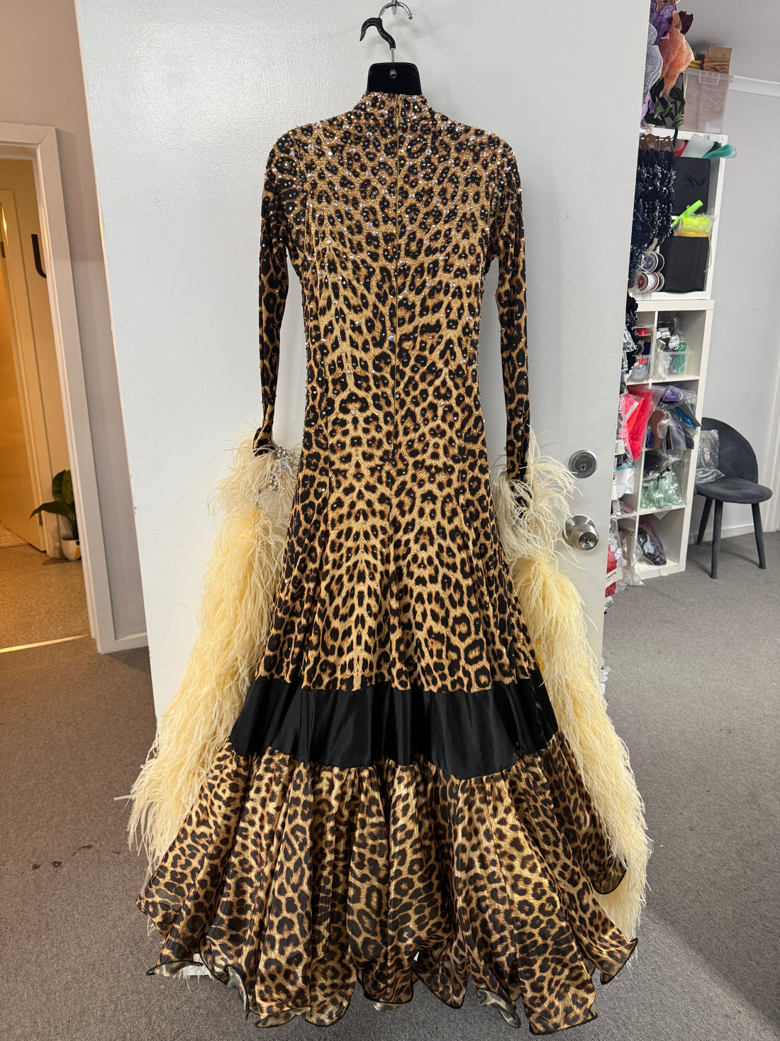 Pre Loved Leopard Print Ballroom Dress (Size 12-14)