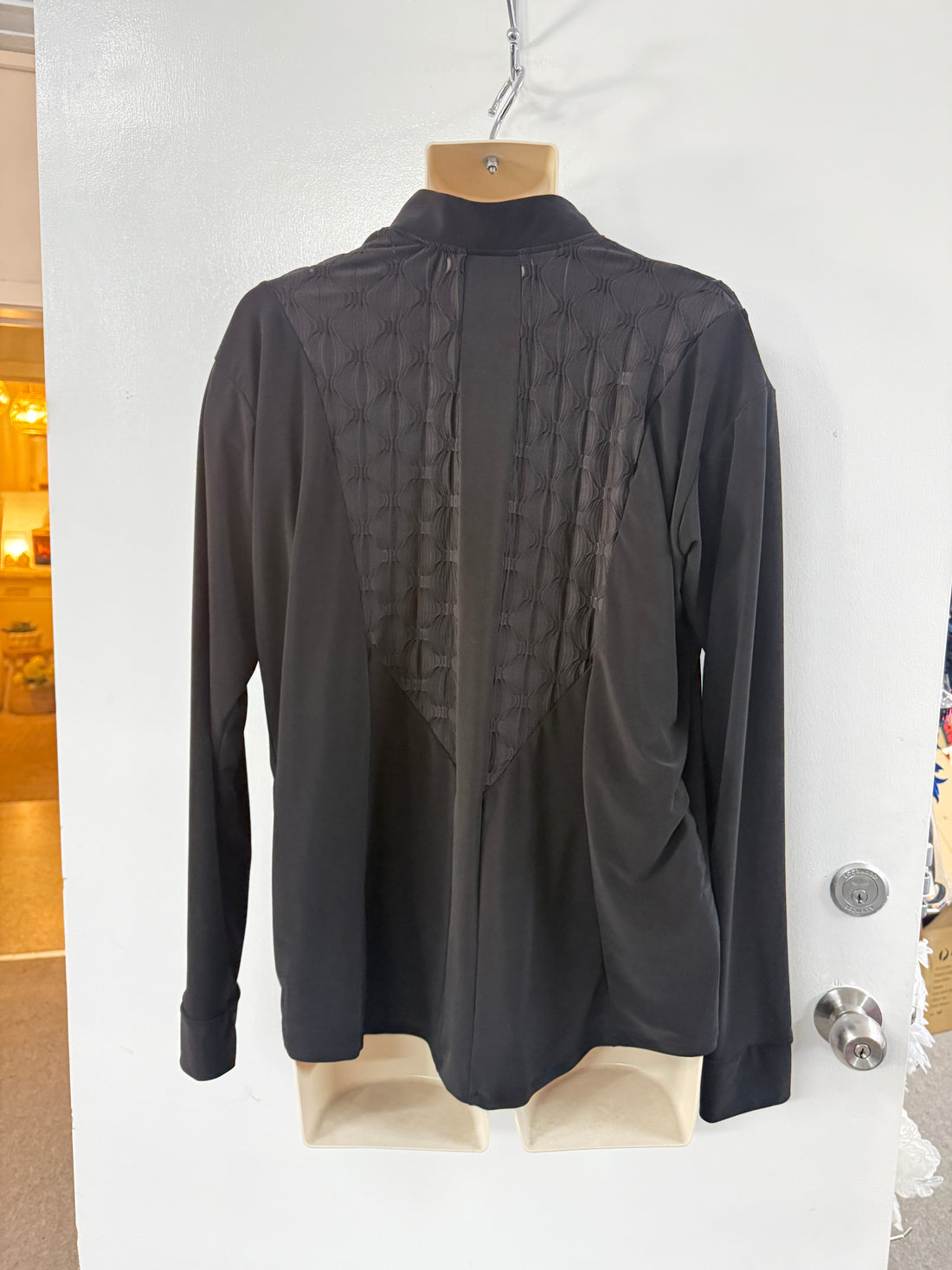 Black Lace Button Down Latin Shirt (SIZE XL)
