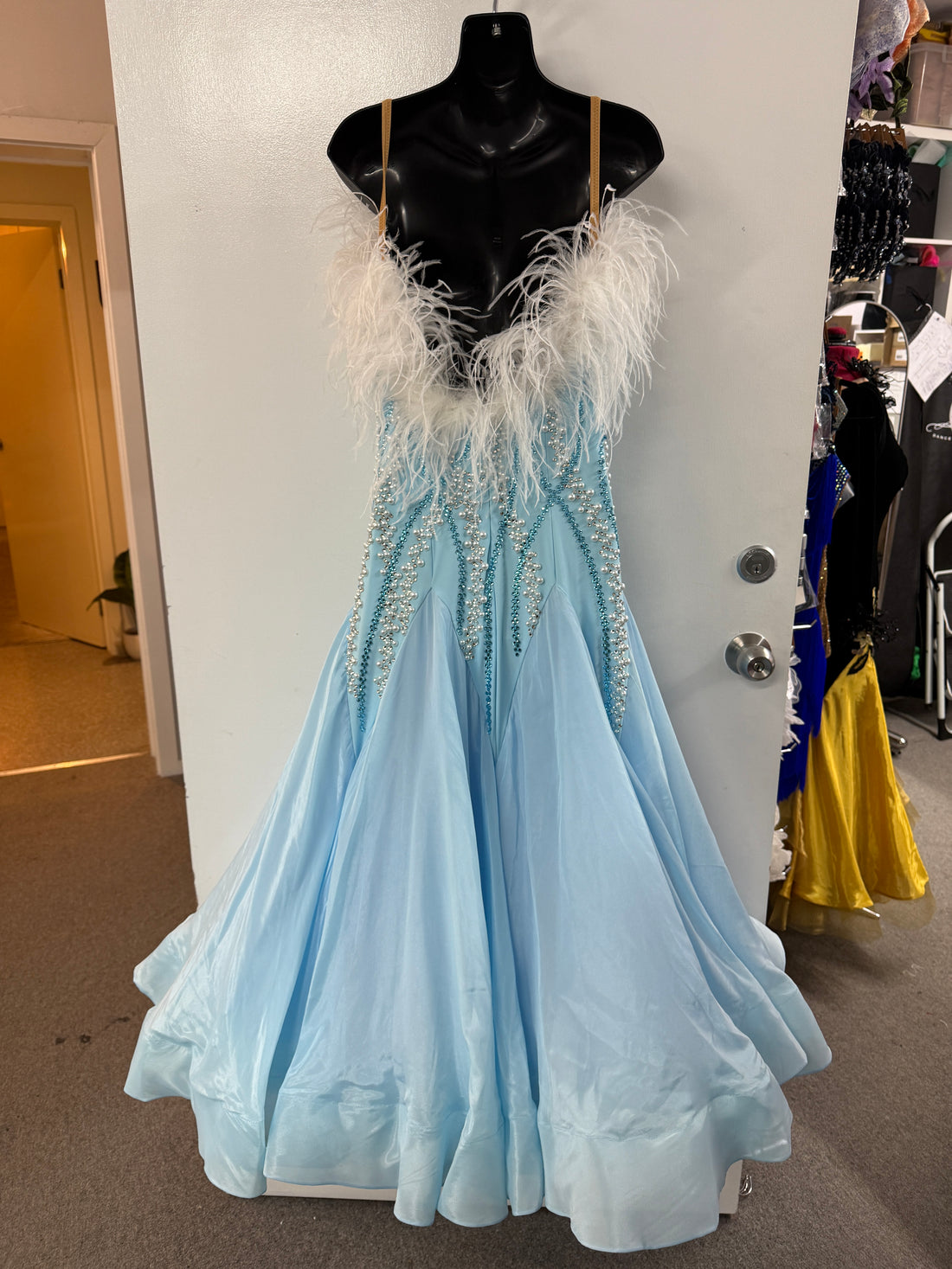 Pre Loved Pale Blue Ballroom Dress (Size 10-12)