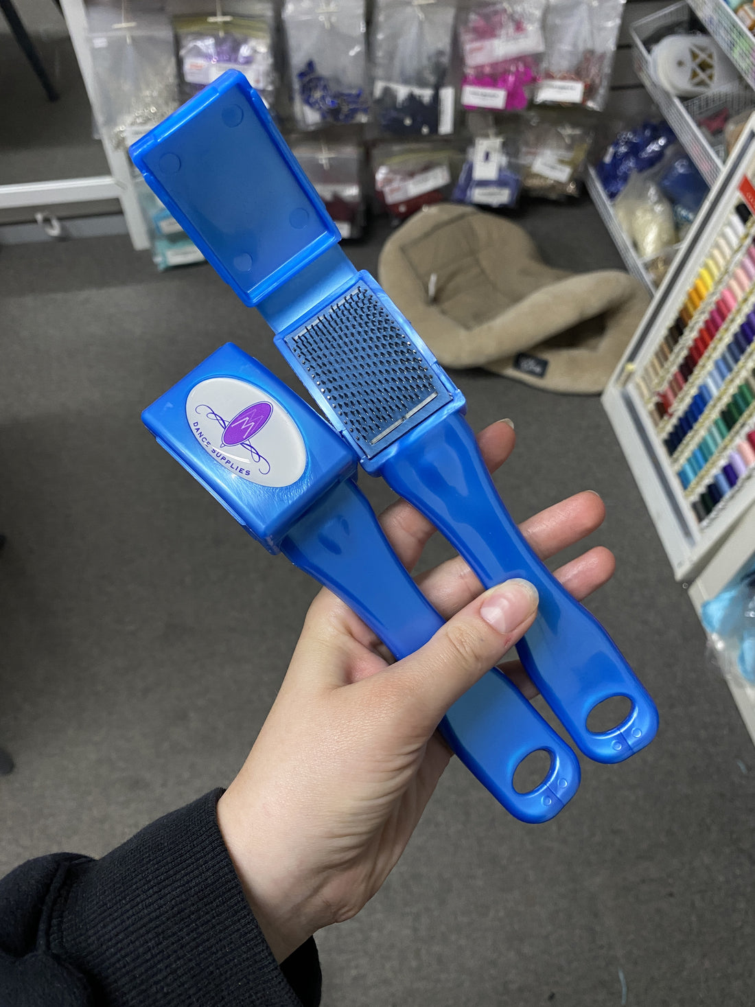 M&M Dance Supplies Shoe Brush with Cover - Dusty Blue