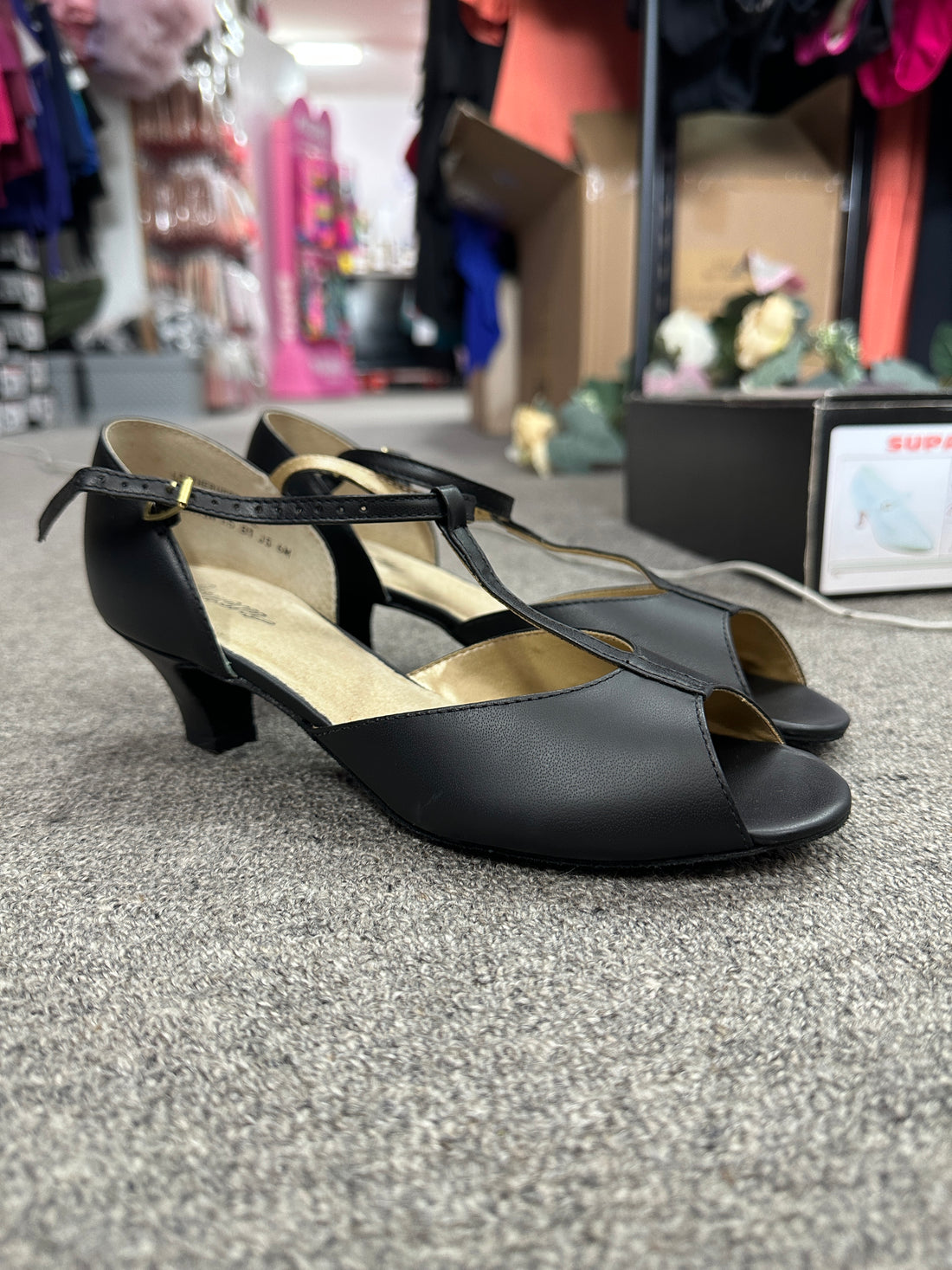 Annara Dance Shoes Liza Black 1.5" Heel (FINAL SALE)