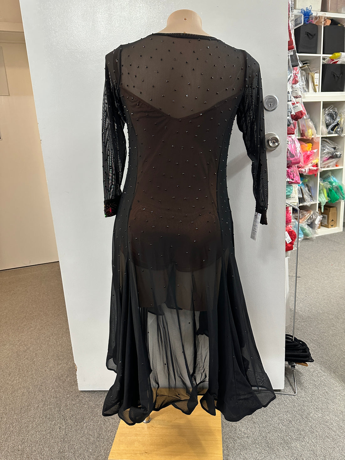 Pre Loved Black & Volcano Latin Dress (Size 14-18)