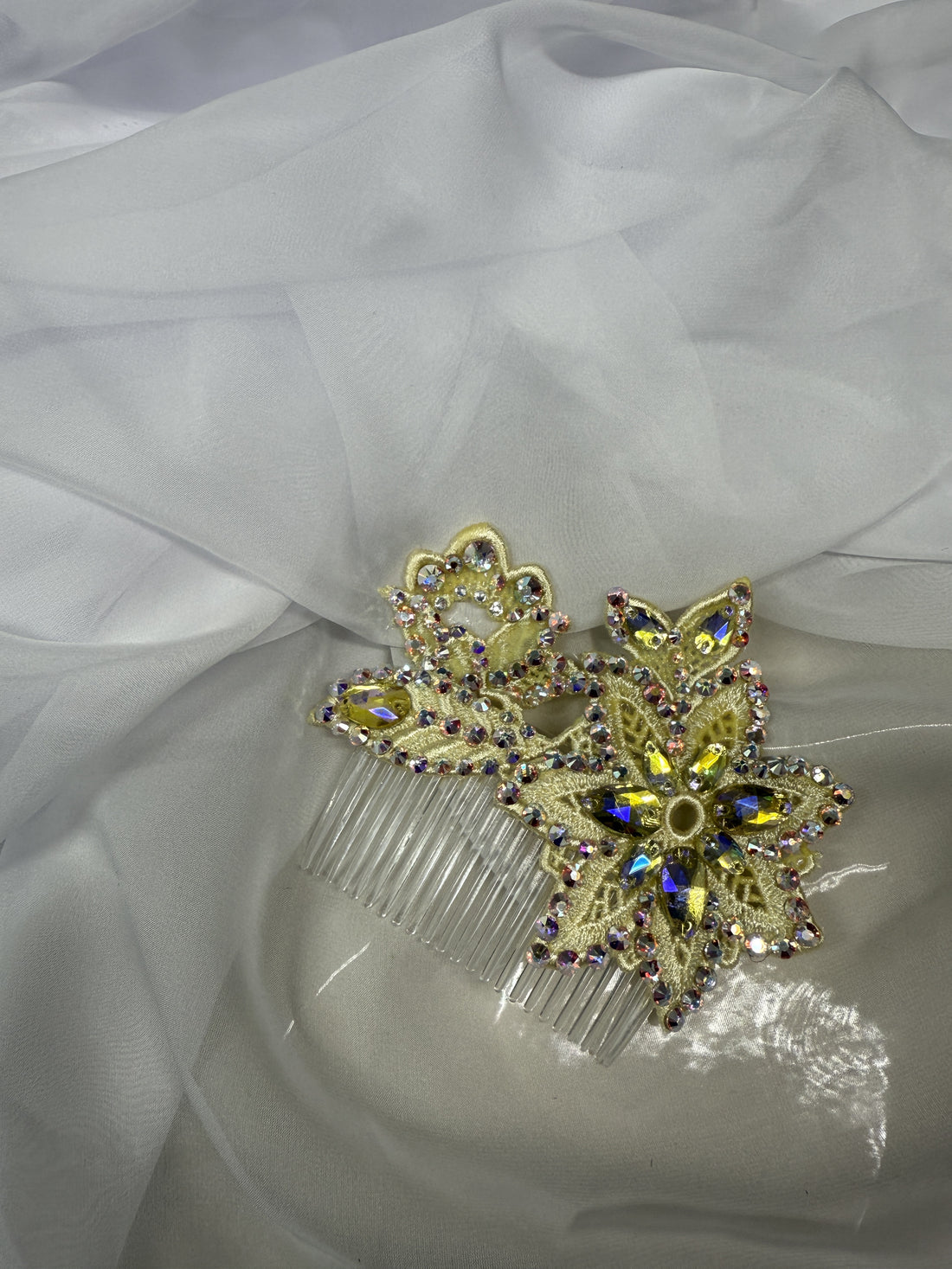 Buttercream Floral Hair Comb