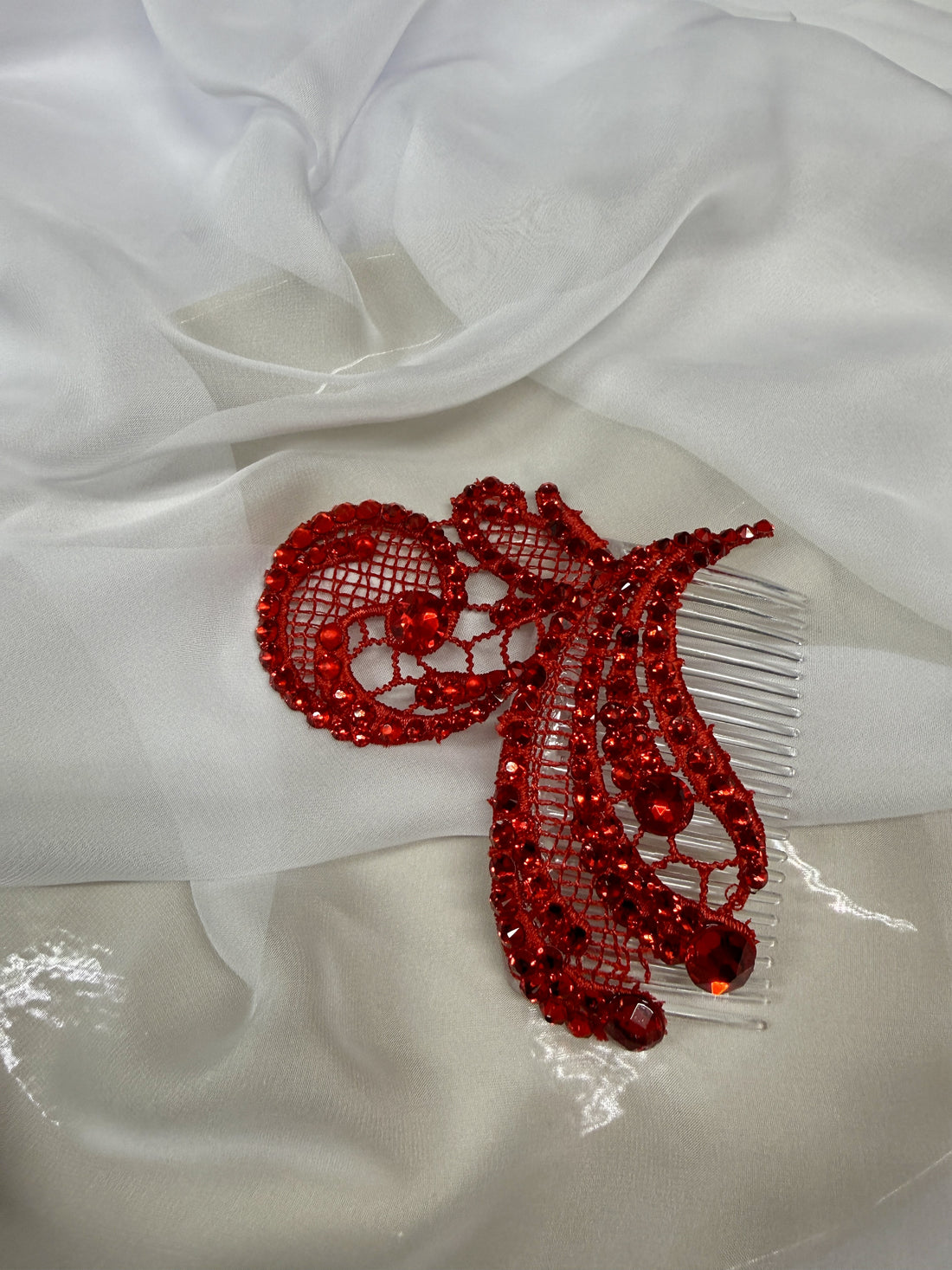 Red Swirl Hair Comb