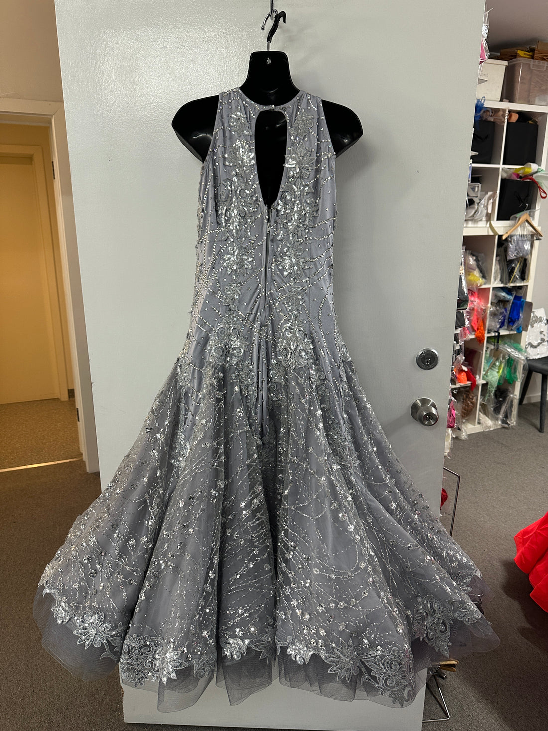 Pre Loved Sliver Ballroom Dress (Size 10-12)