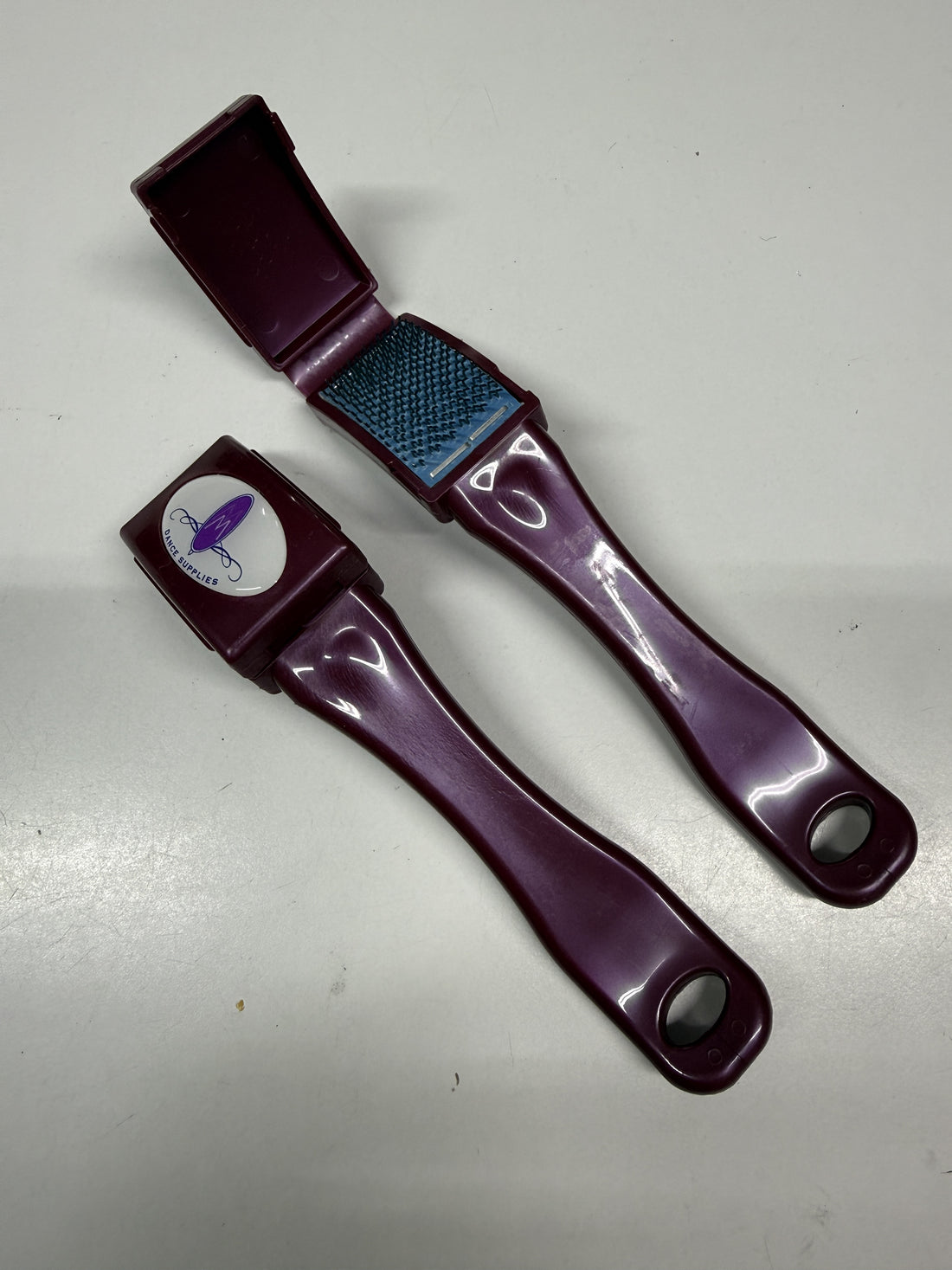 M&M Dance Supplies Shoe Brush with Cover - Burgundy Pearl