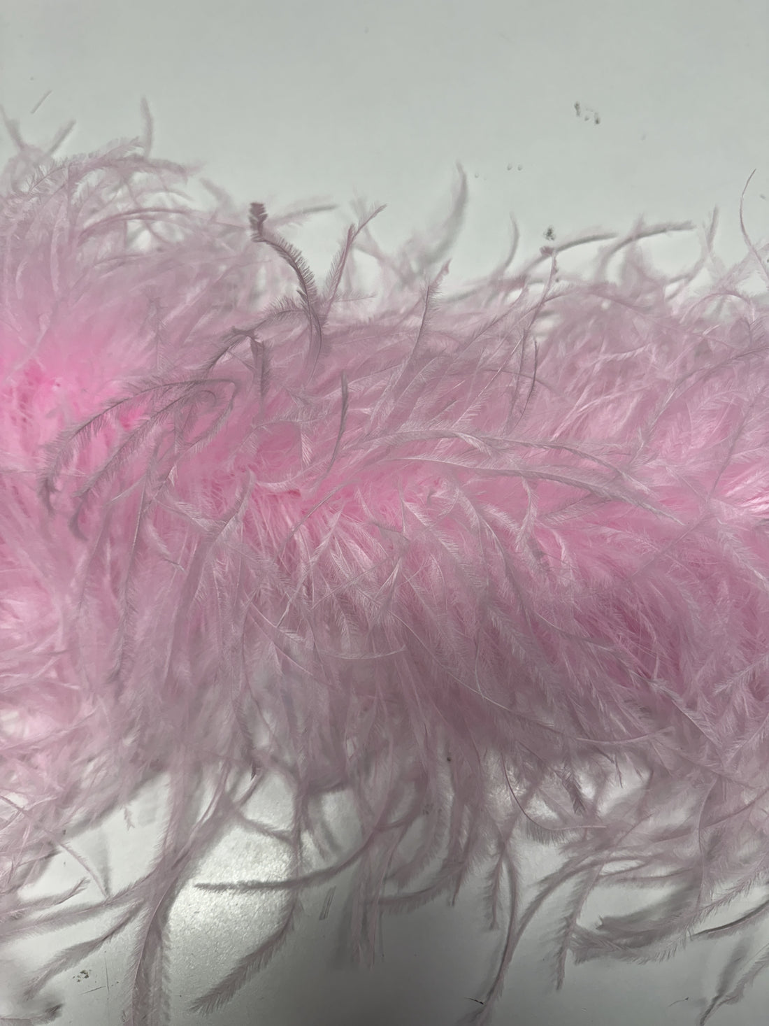 Baby Pink Ostrich Feather Boa 6 Ply - 1.25 Metre Piece