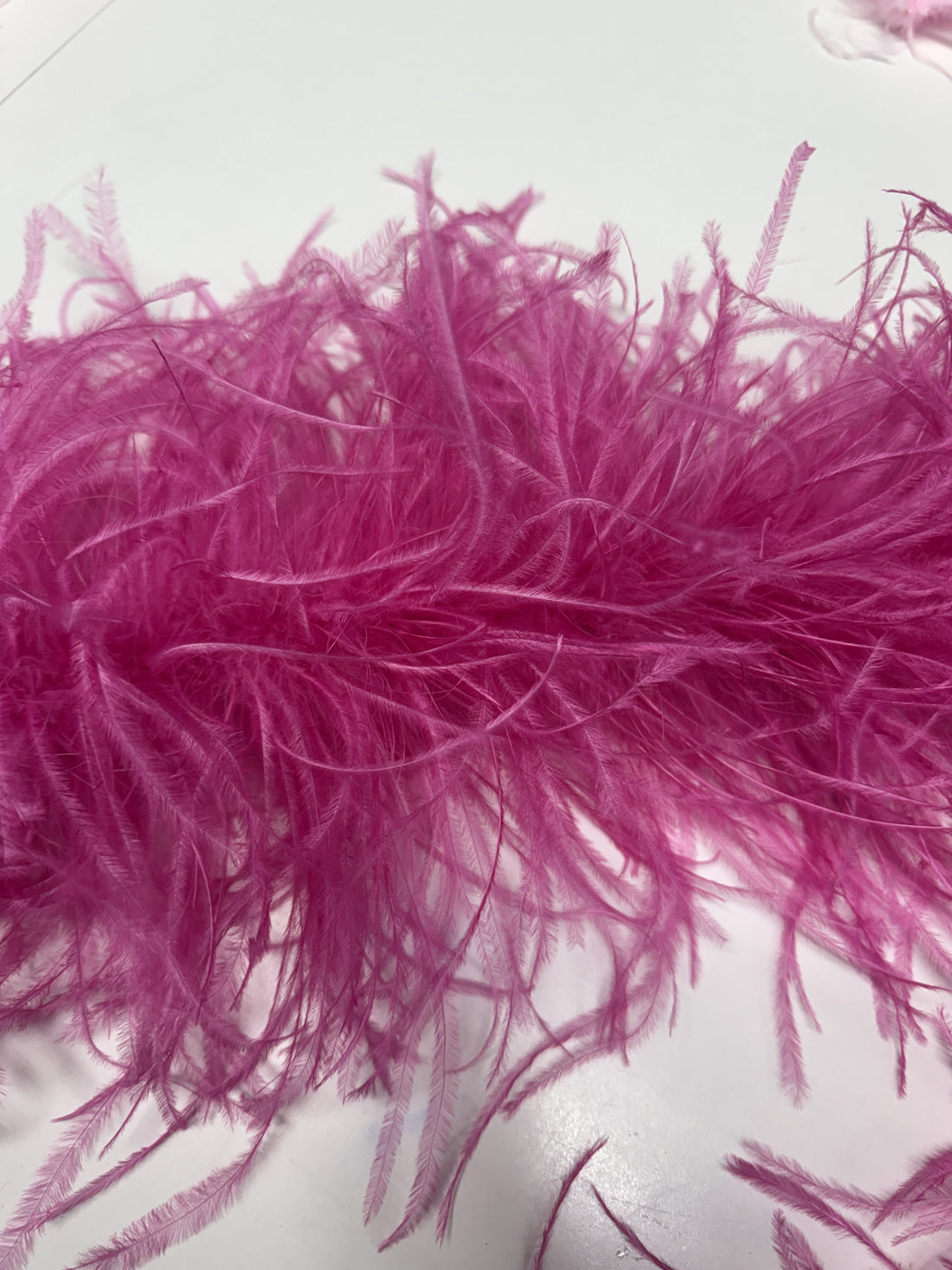 Rose Pink Ostrich Feather Boa 6 Ply - 70cm Piece