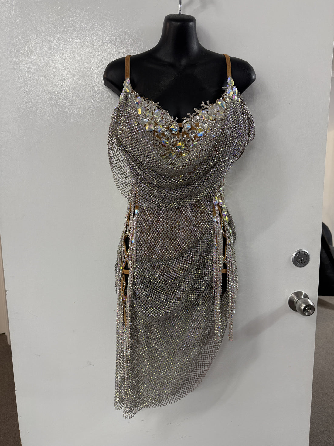 Pre Loved Sliver Latin Dress (Size 8-10)