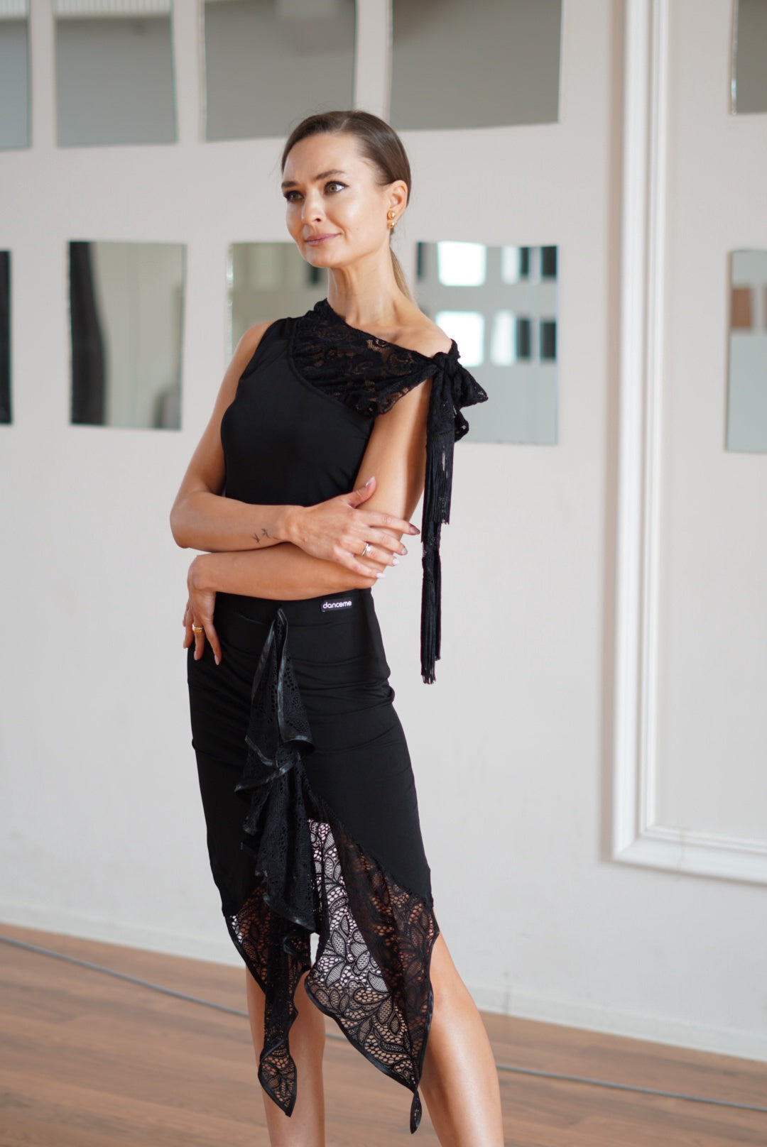 DANCEME BL249-11 Lace Fringe Top