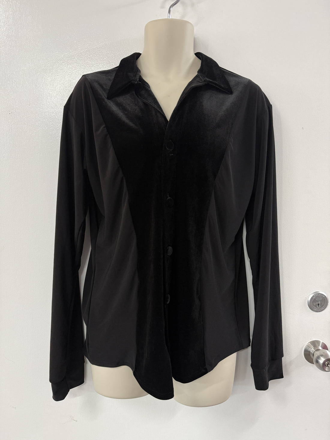 Men’s Velvet Button Down Latin Shirt - Large