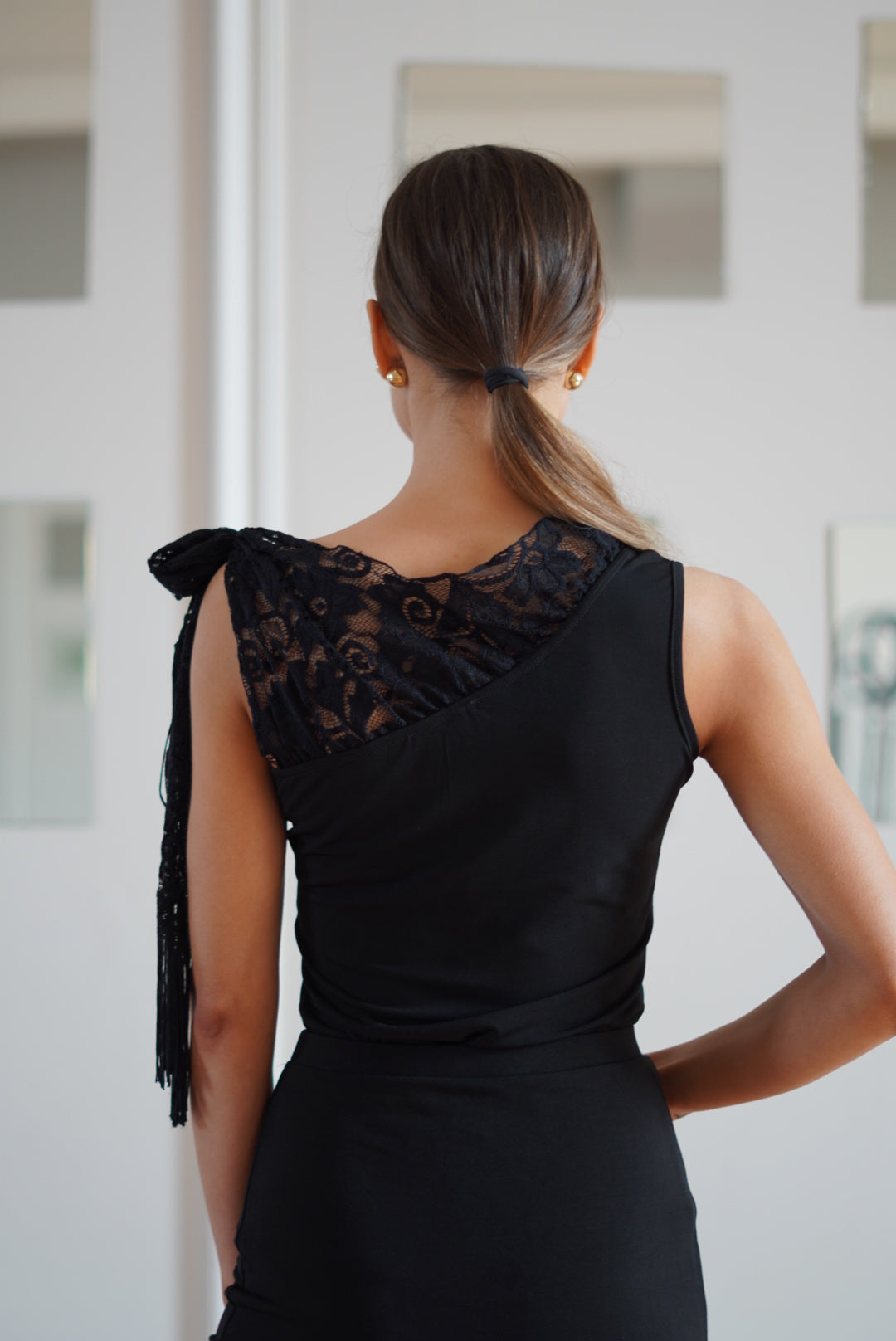 DANCEME BL249-11 Lace Fringe Top