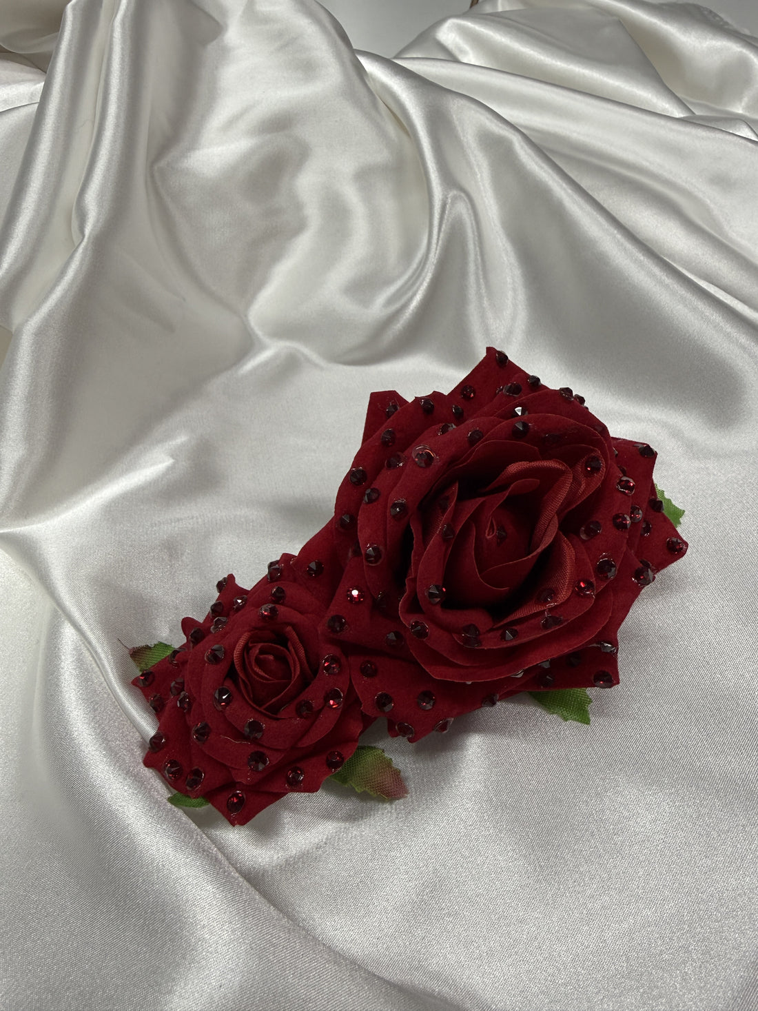 Double Red Flower with Siam Crystals