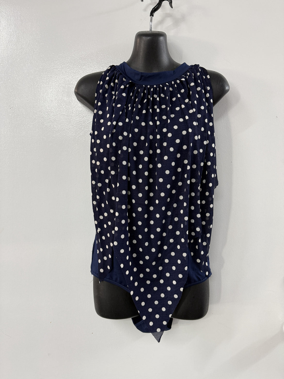 Emily Leotard - Navy Polka Dot