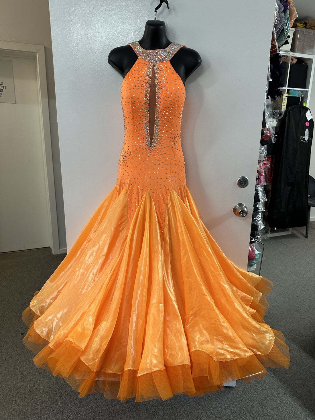 Pre Loved Orange Ballroom Dress (Size 10-12)