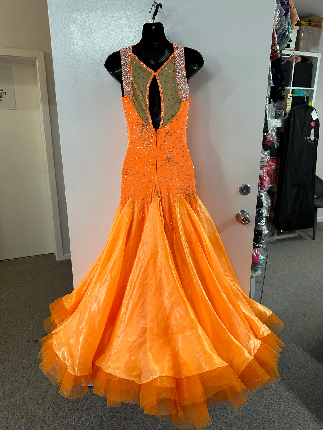 Pre Loved Orange Ballroom Dress (Size 10-12)