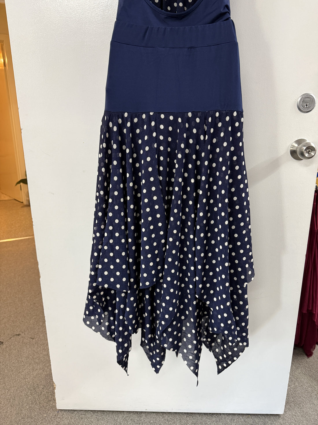 Marlie Skirt - Navy Polka Dot