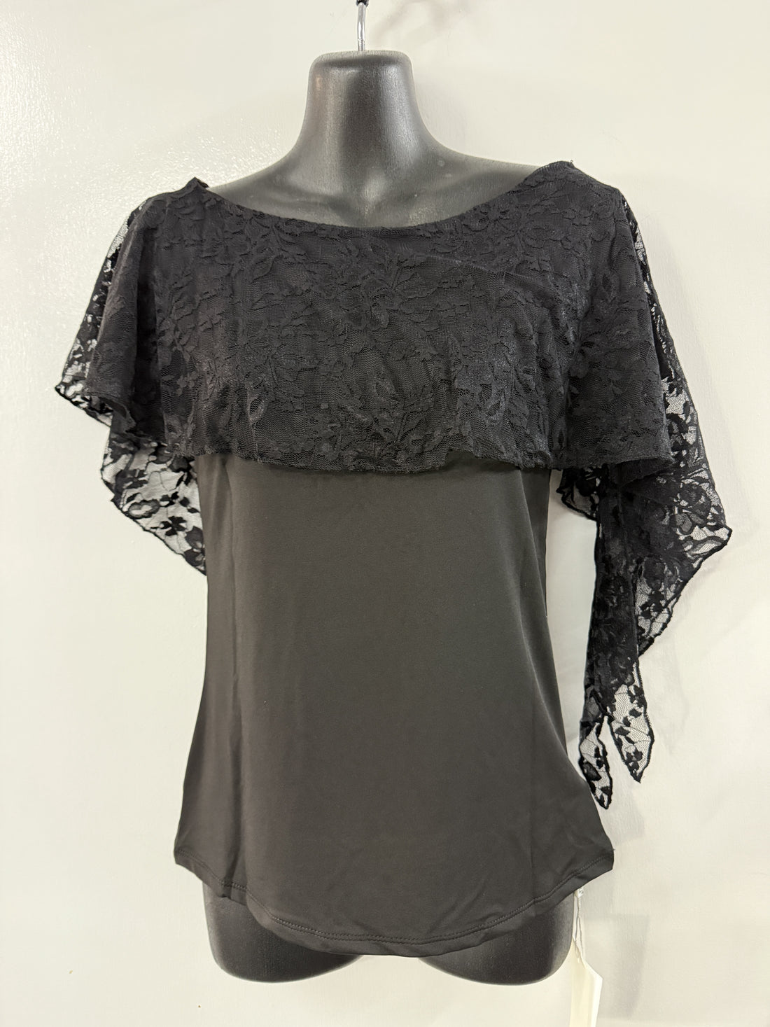 Violet Drape Top - Black Lace