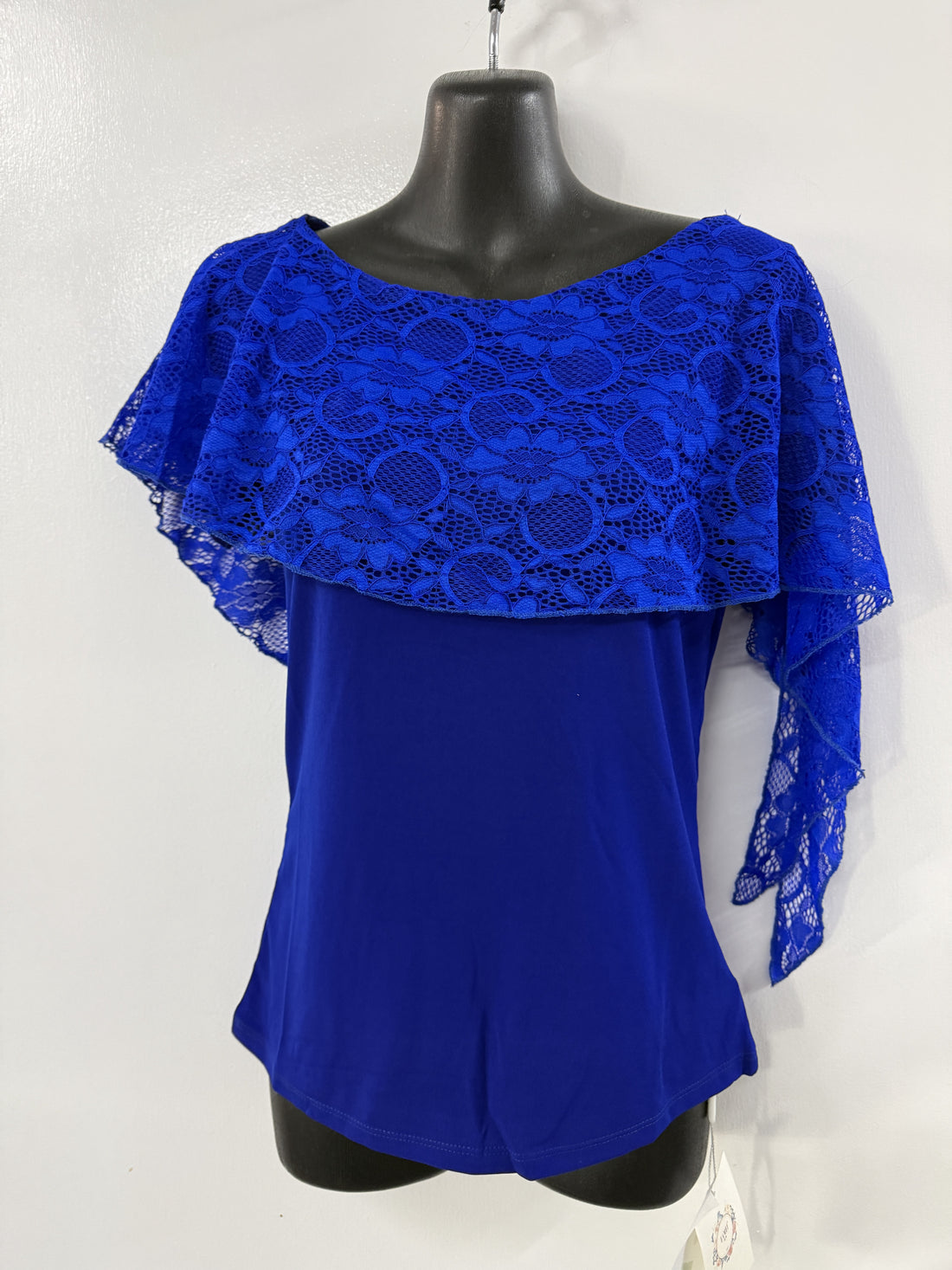 Violet Drape Top - Royal Blue Lace
