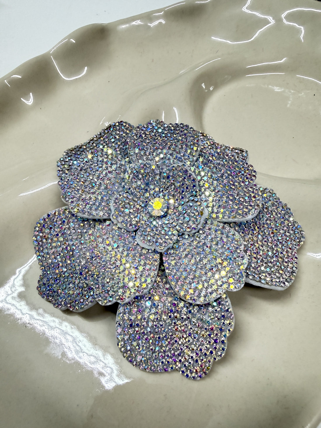 Mae Diamanté Flower in Crystal AB