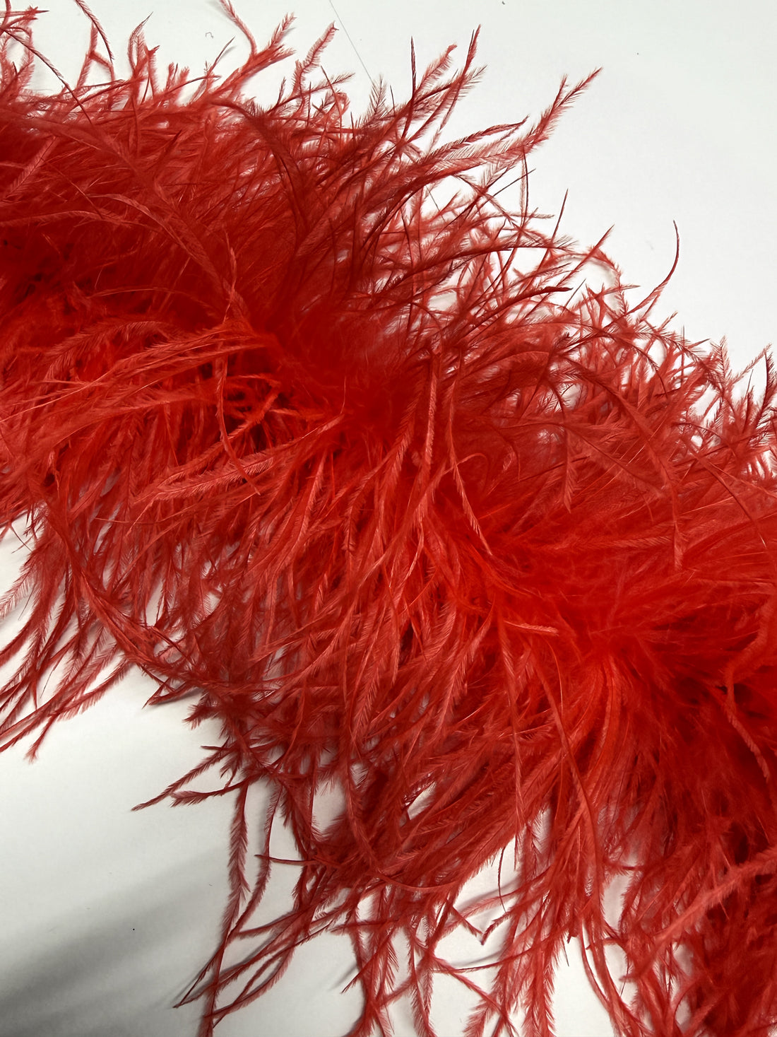 Ostrich Feather Boa 6 PLY - Red 45cm Piece