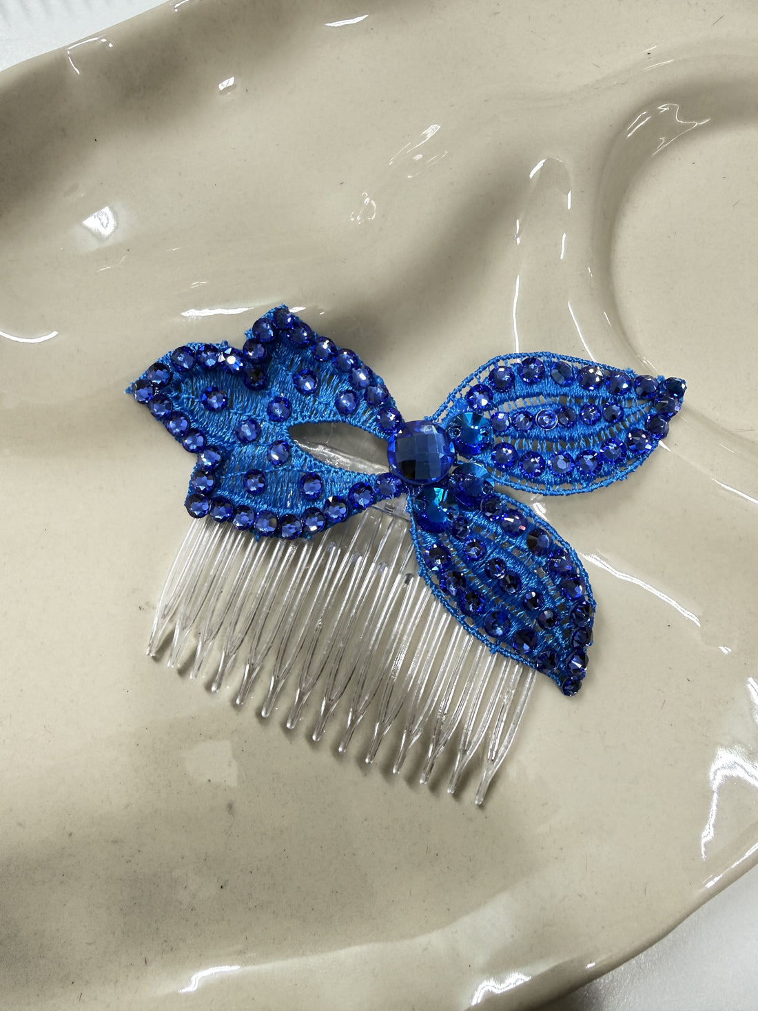 Ocean Blue Leaf Hair Comb