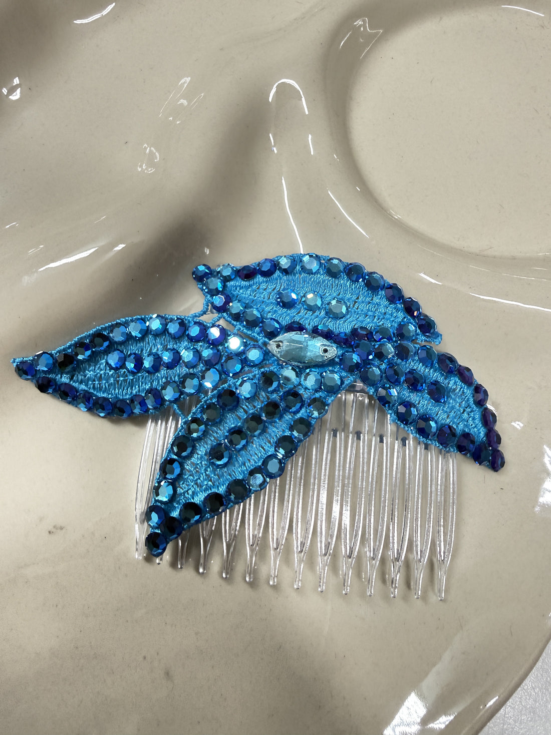 Turquoise Leaf Hair Comb