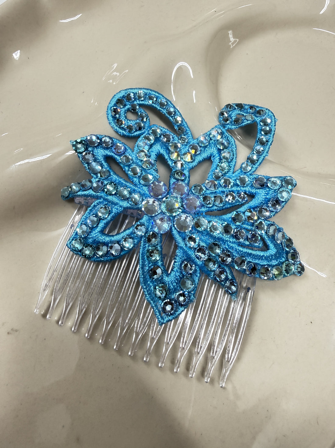 Blue Paradise 1 Floral Hair Comb