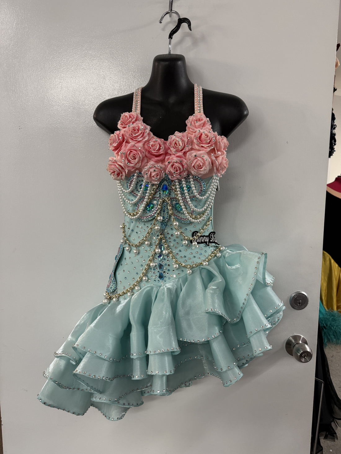 Pre Loved Pale Blue Ruffle Latin (Size 2-4)