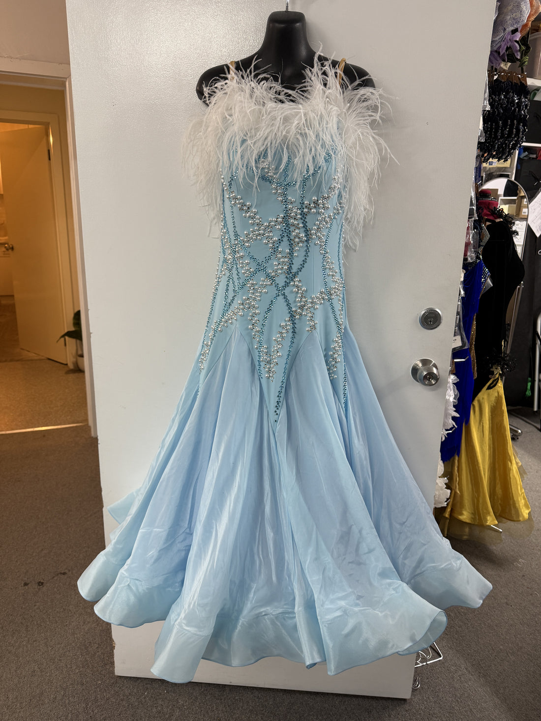 Pre Loved Pale Blue Ballroom Dress (Size 10-12)