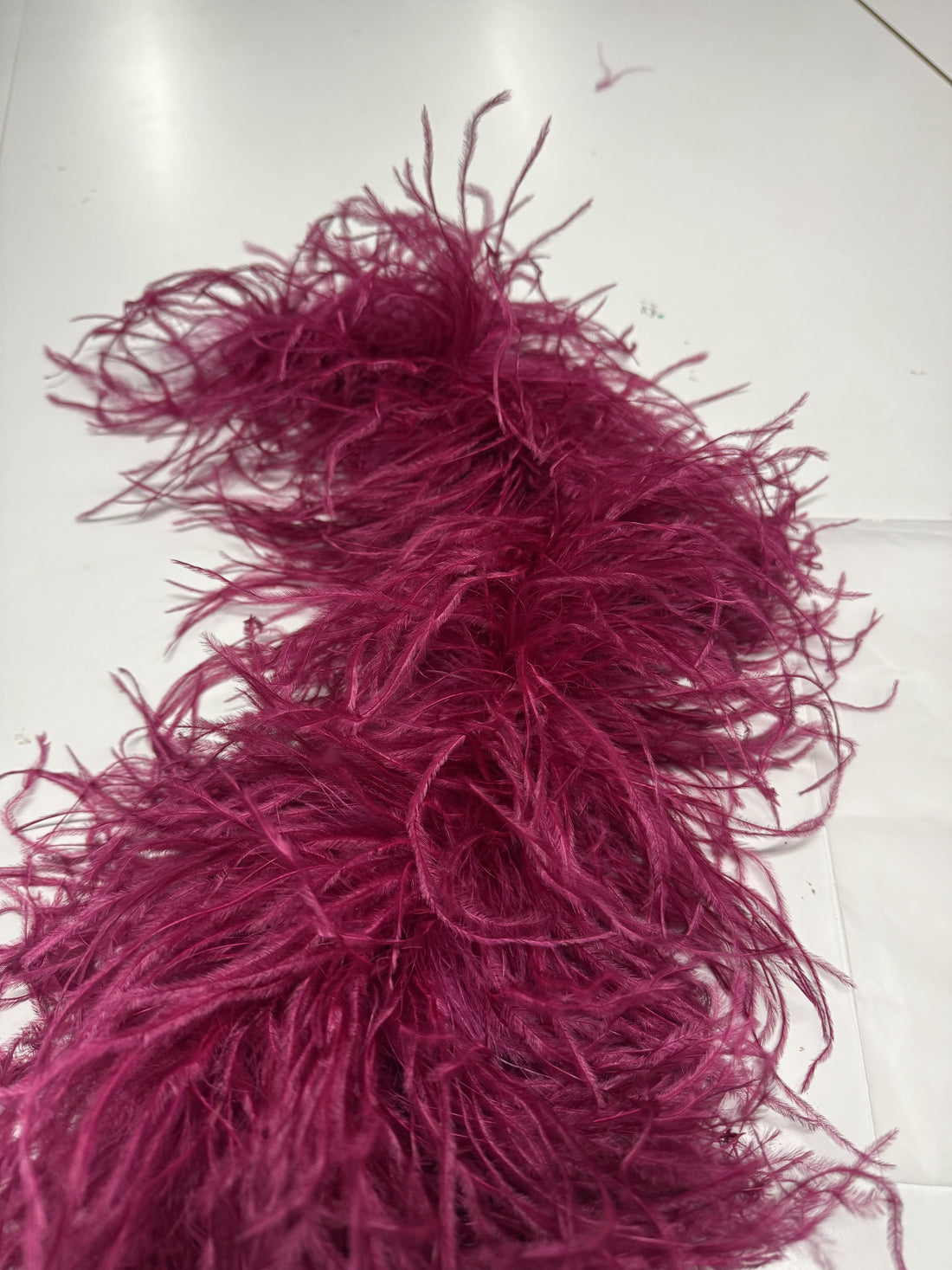 Wine Ostrich Feather Boa 8 Ply - 50cm Piece