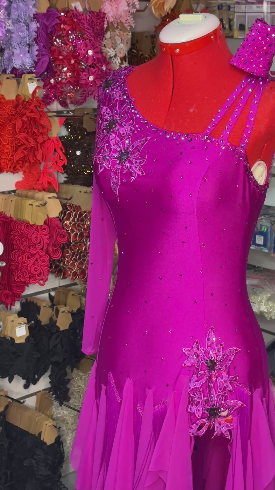 BRAND NEW Fuchsia Latin Dress (Size 10-12)