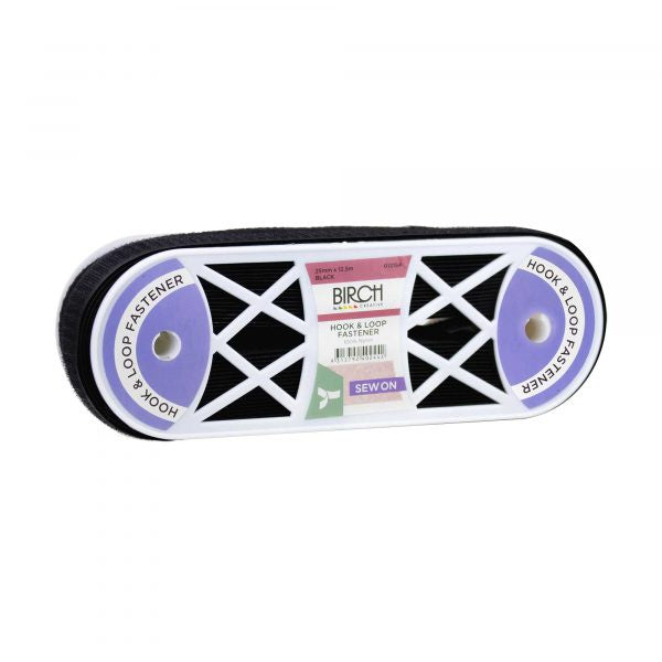 Birch Creative Black Hook & Loop Fastener - Velcro 25mm (SOLD Per Metre)
