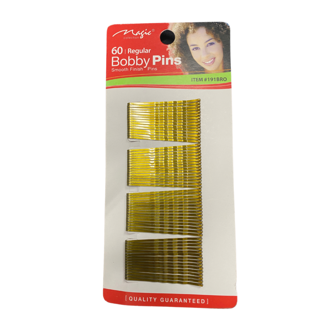 Magic Collection Bobby Pins Smooth Finish - 60PK Light Brown