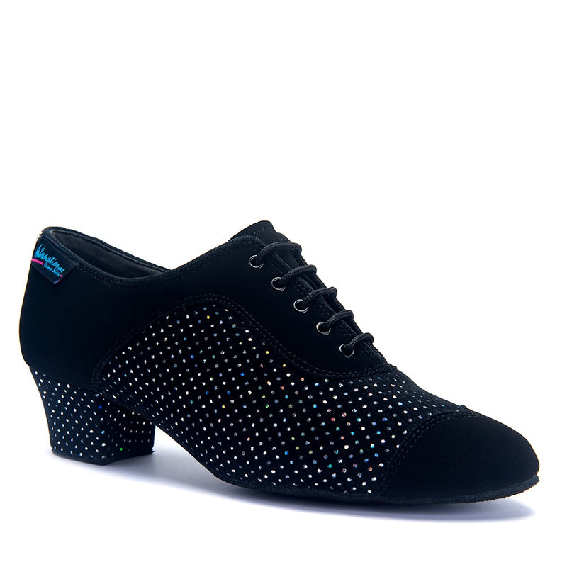 International Dance Shoes CK Line - Black Nubuck/Black Sliver Hologram