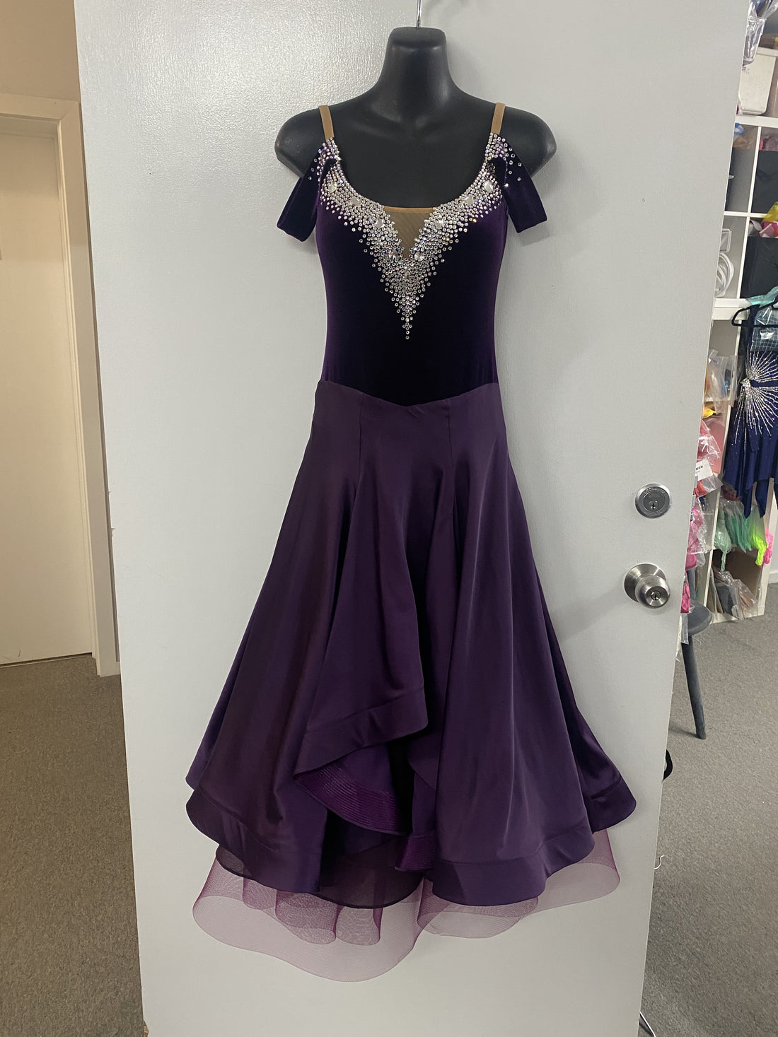 Pre Loved Plum Ballroom Dress (Size 6-8)