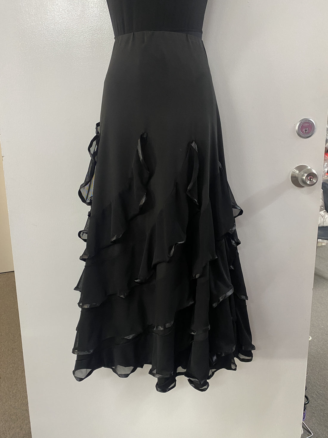 Black Ruffle Ballroom Skirt