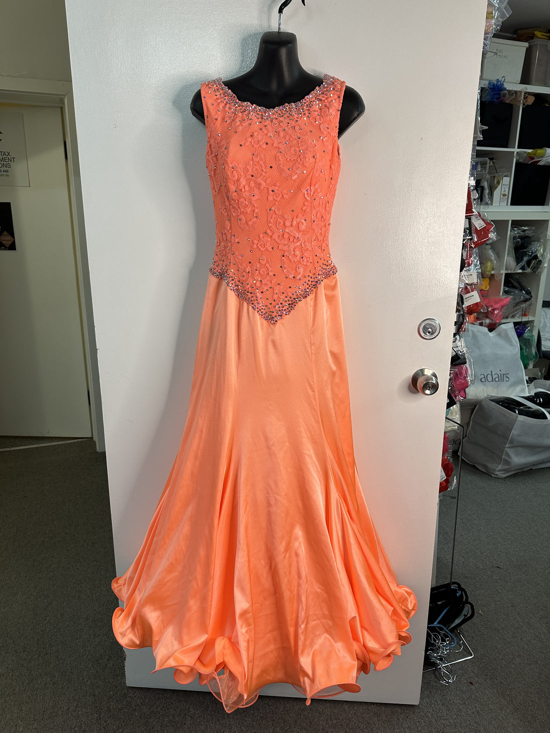 Pre Loved Coral Ballroom Dress (Size 10-12)