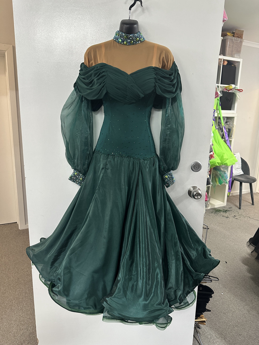 Pre Loved Forest Green Ballroom Dress (Size 6-8)