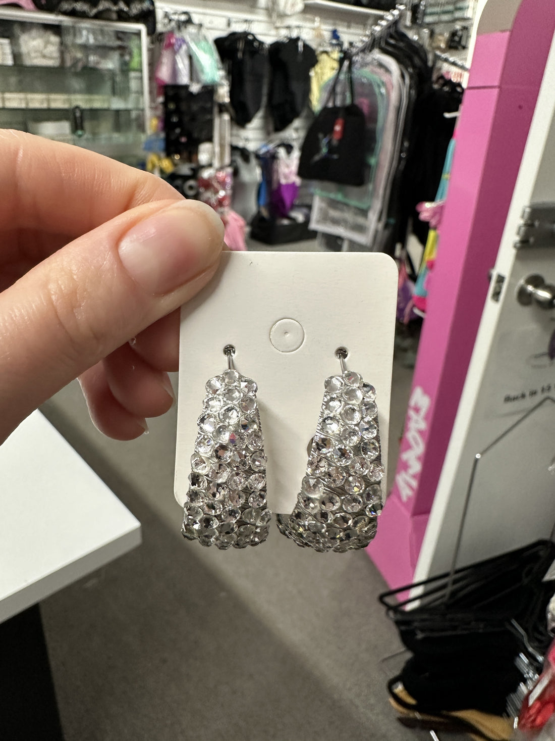 Tilly Large Hoop Earrings - Crystal