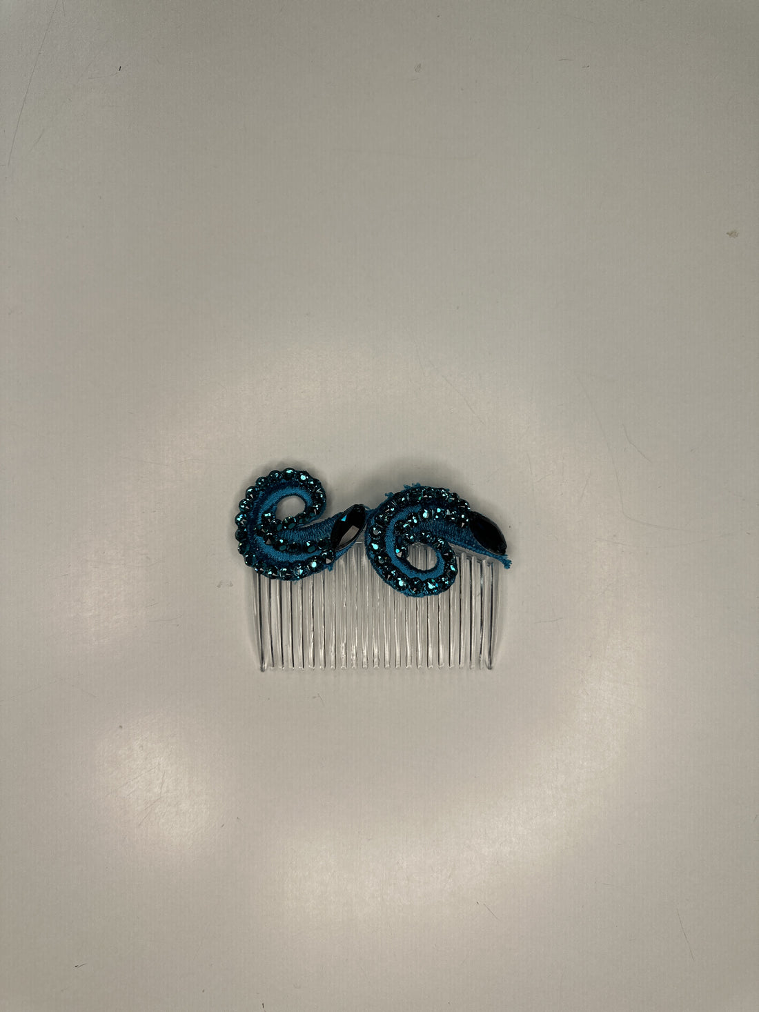 Blue Zircon Swirl Hair Comb